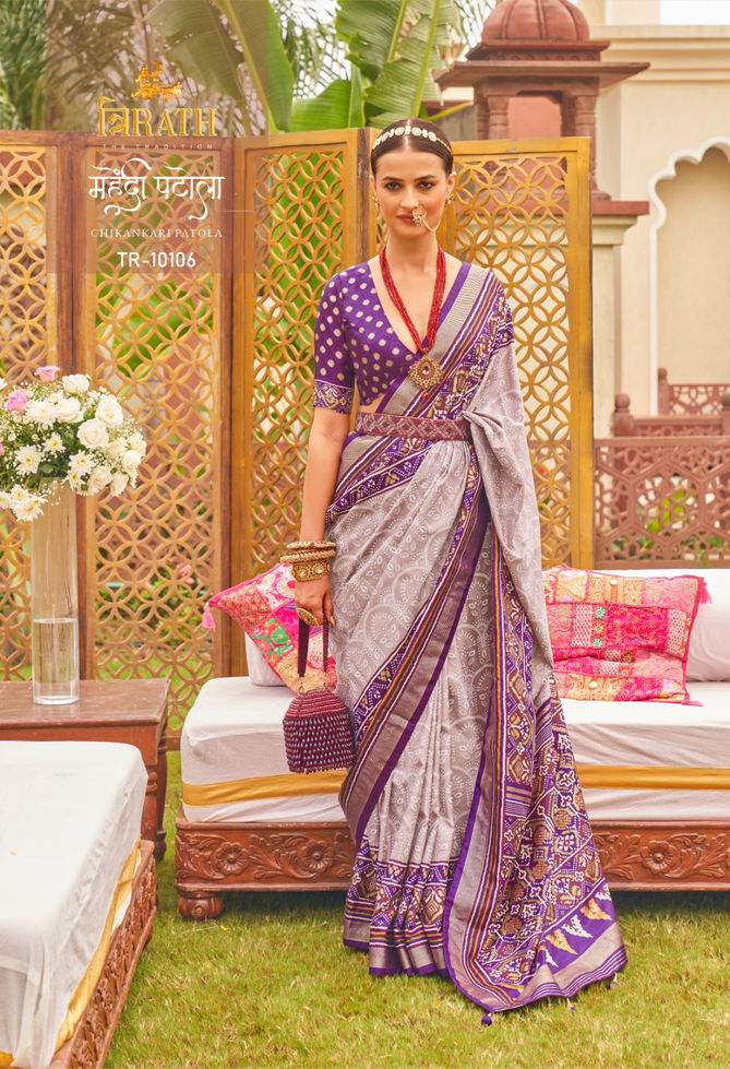 Mehendi Patola By Trirath  Designer Patola Saree Catalog